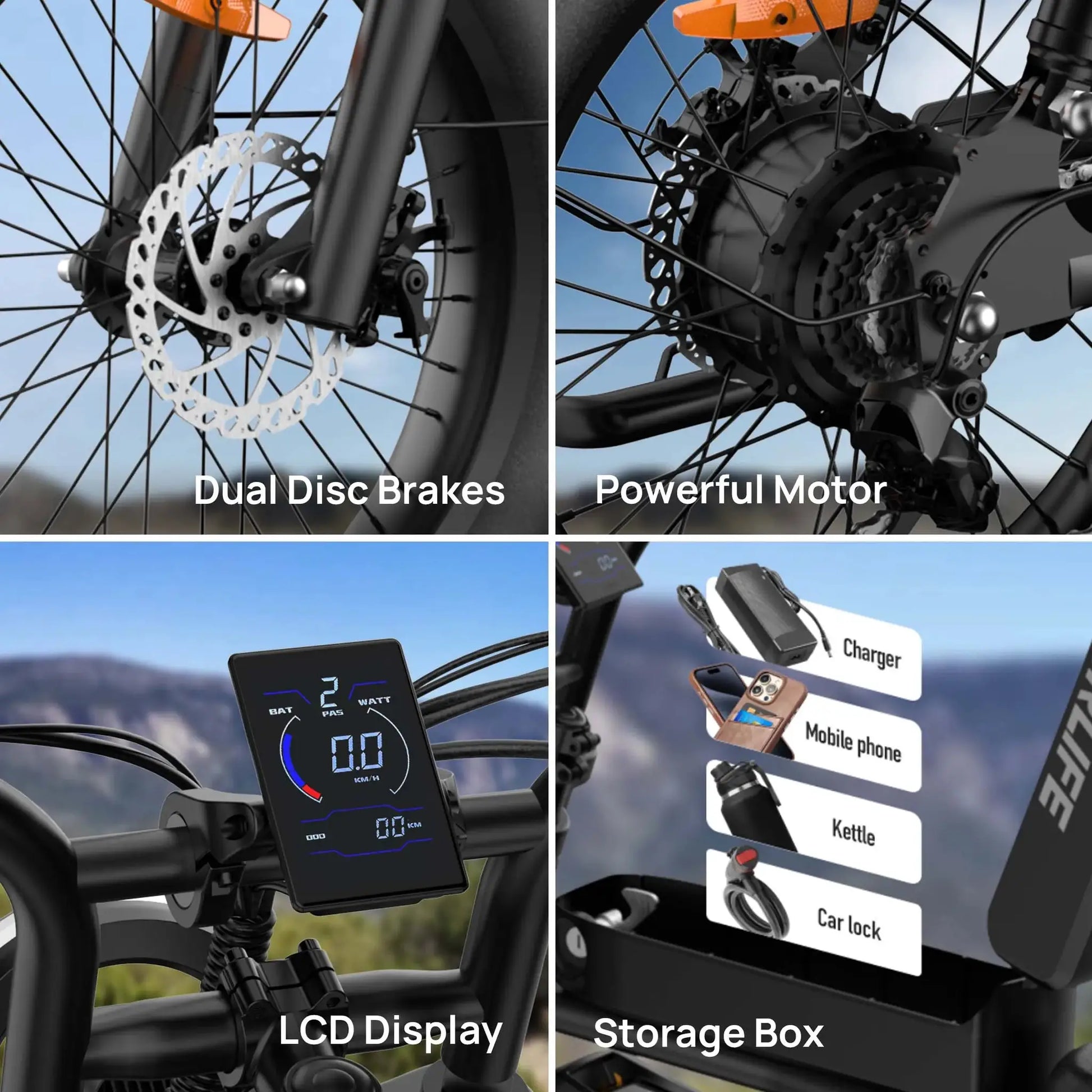 Peak 1500W Electric Mountain Bike With Removable 48V Battery by Beastly Survival Outlet