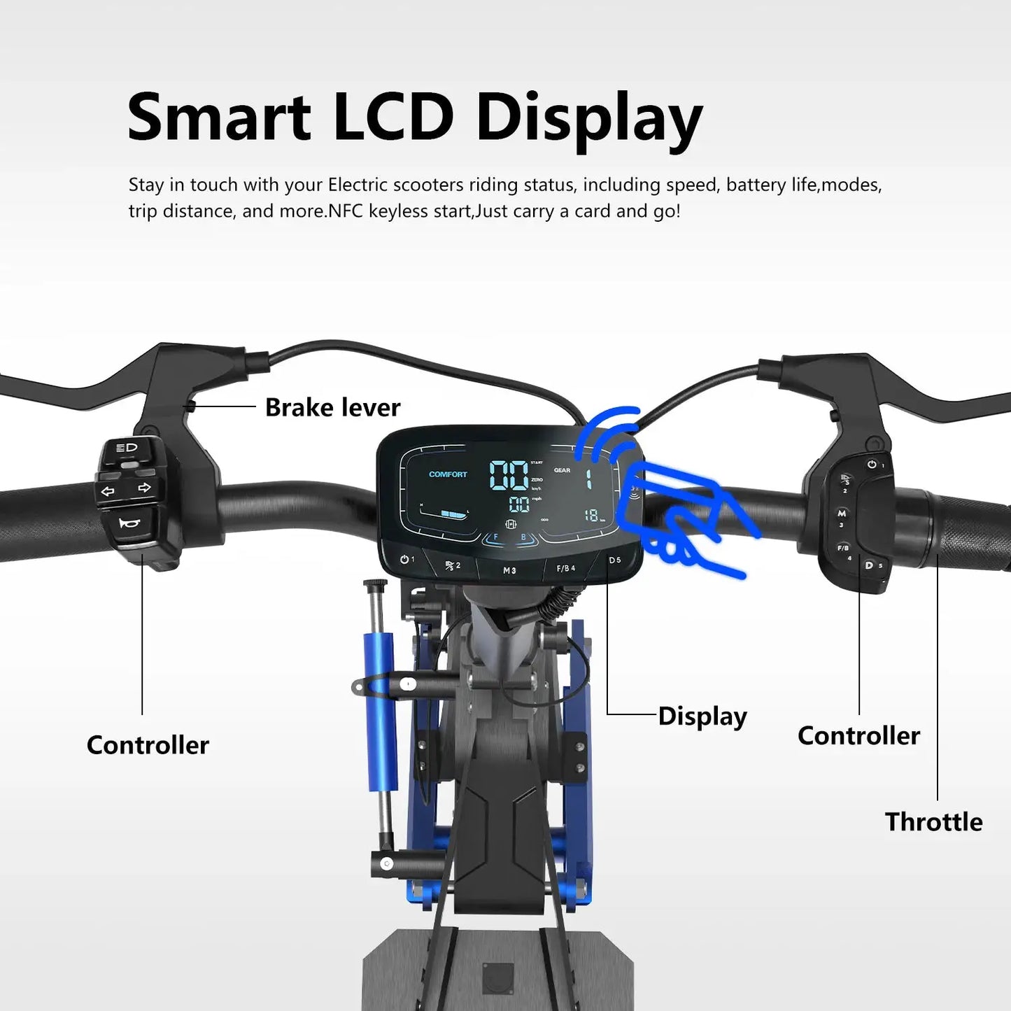 REDDYDY Adult Electric Scooter APP Control 5000W Peak Dual Motors 50MPH Max Speed 55Miles Long Range 60V25Ah Battery Smart Riding 3 Modes NFC Unlocking Dual Hydraulic Disc Brakes Full Suspension 10.5' Tires for Commuting Outd by Beastly Survival Outlet