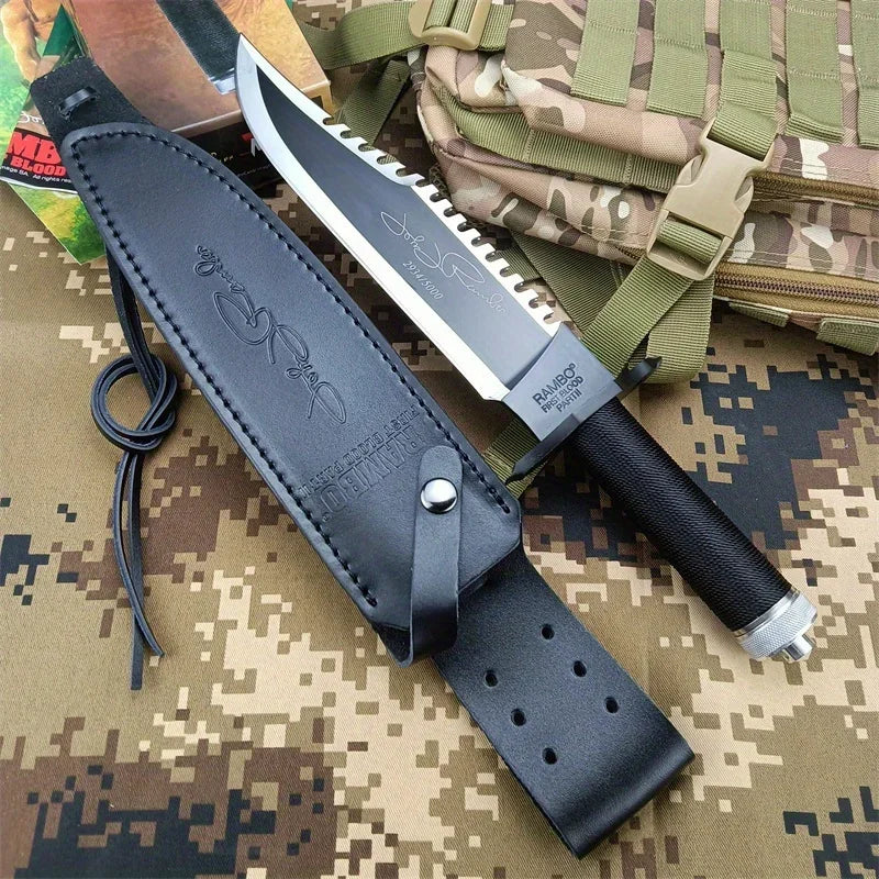 Rambo Style Tactical Fixed Blade Knife 420 Stainless Steel