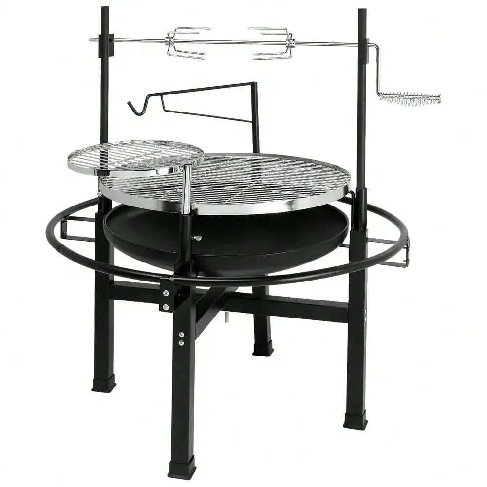 Heavy Duty Cast Iron Charcoal Grill Tabletop For Camping Pro by Beastly Survival Outlet