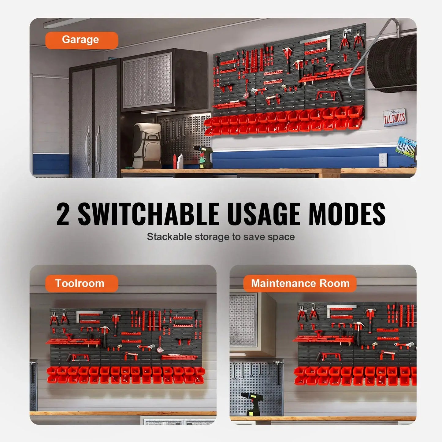 SucceBuy 30Bin Wall Mounted Storage Bins Parts Rack Organizer Garage with Wall Panels Hooks Plastic Shop Tool for Screw Nails by Beastly Survival Outlet