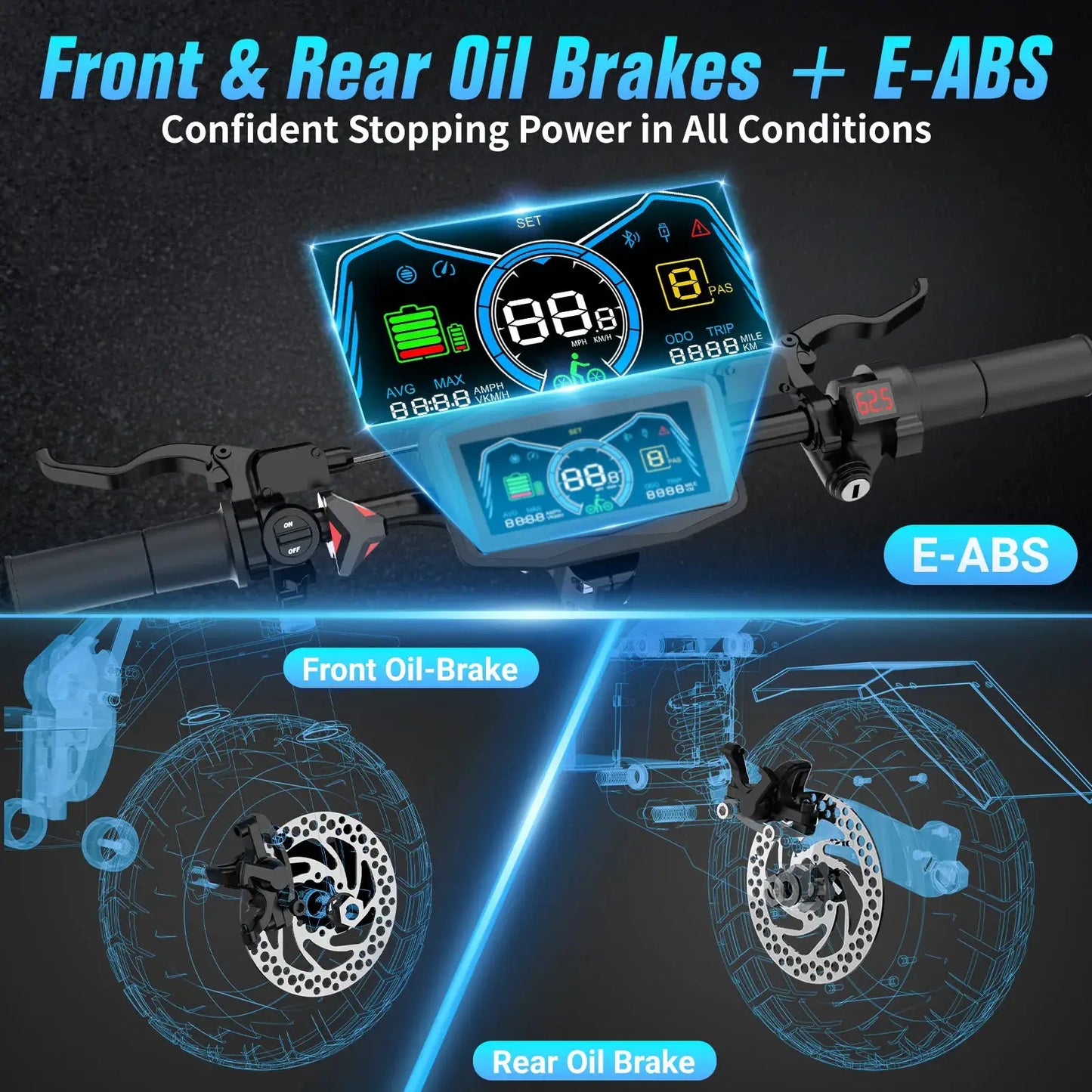 Electric Scooters Adults- 5600W Dual Motor, 45 MPH Fast Escooter 55 Miles Long Range Battery E Scooter for Adult, 11 Inches Off Road Tires Foldable E-Scooters by Beastly Survival Outlet