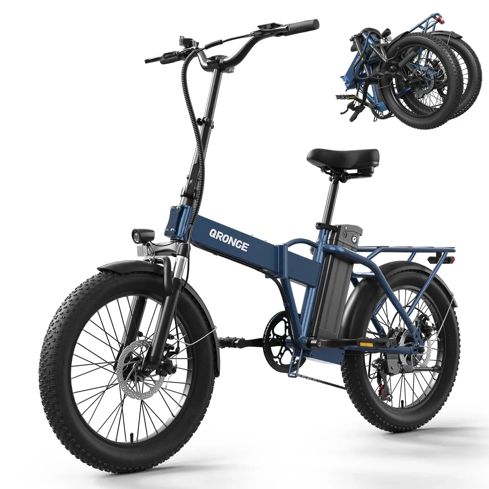 QRONGE Waterfall Foldable Electric Bicycles 1000W Peak 28 MPH by Beastly Survival Outlet