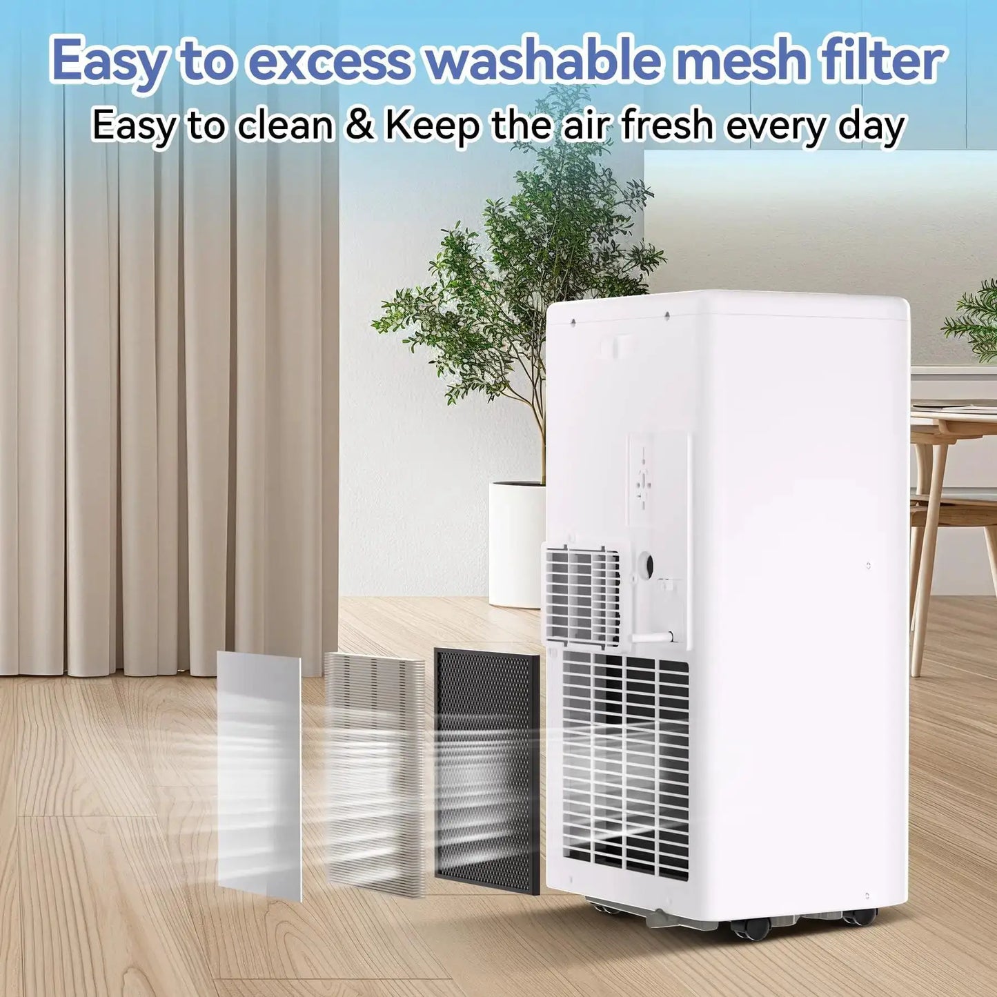 10000 BTU Portable Air Conditioner, 3-In-1 Standing AC Unit With Remote Control and Window Kit, Quiet Room Air Conditioner With Dehumidifier, for Home Office Dorms, Up to 560 Sq. Ft. White by Beastly Survival Outlet