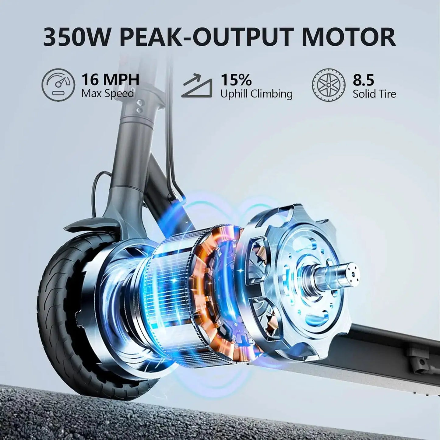 2026 LADPED LP60 Electric Scooter 350W Max 19mph Speed 8.5inch Tire Folding Design with 16 Miles Range for Adult Urban Commuting by Beastly Survival Outlet