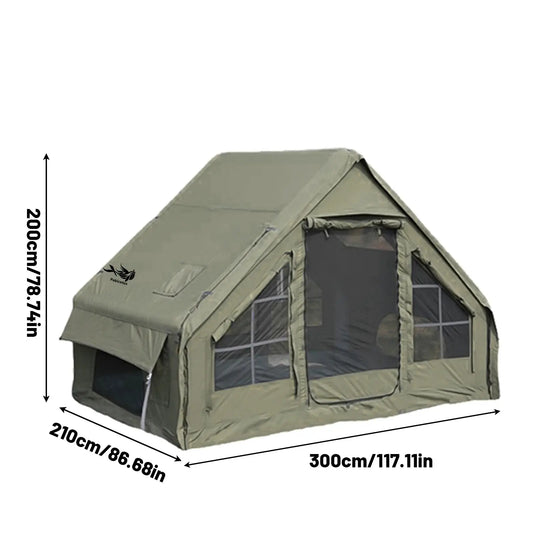 4-8 Person Inflatable Camping Tent - Quick-Setup Air Frame, 4-Season Waterproof Shelter with Stove Jack & Portable Design. by Beastly Survival Outlet