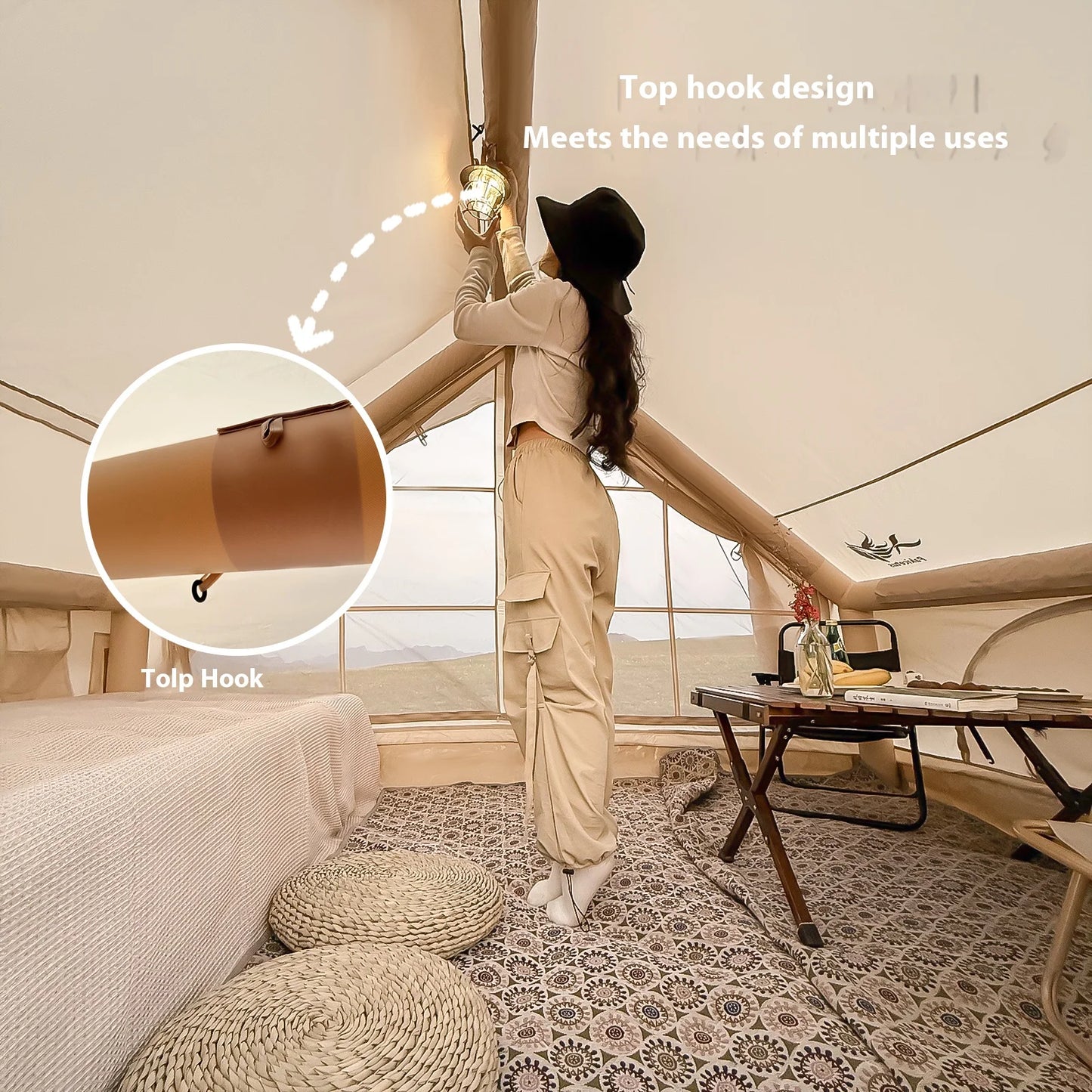 Inflatable Family Camping Tent With Stove Plugs 4 6 8 People