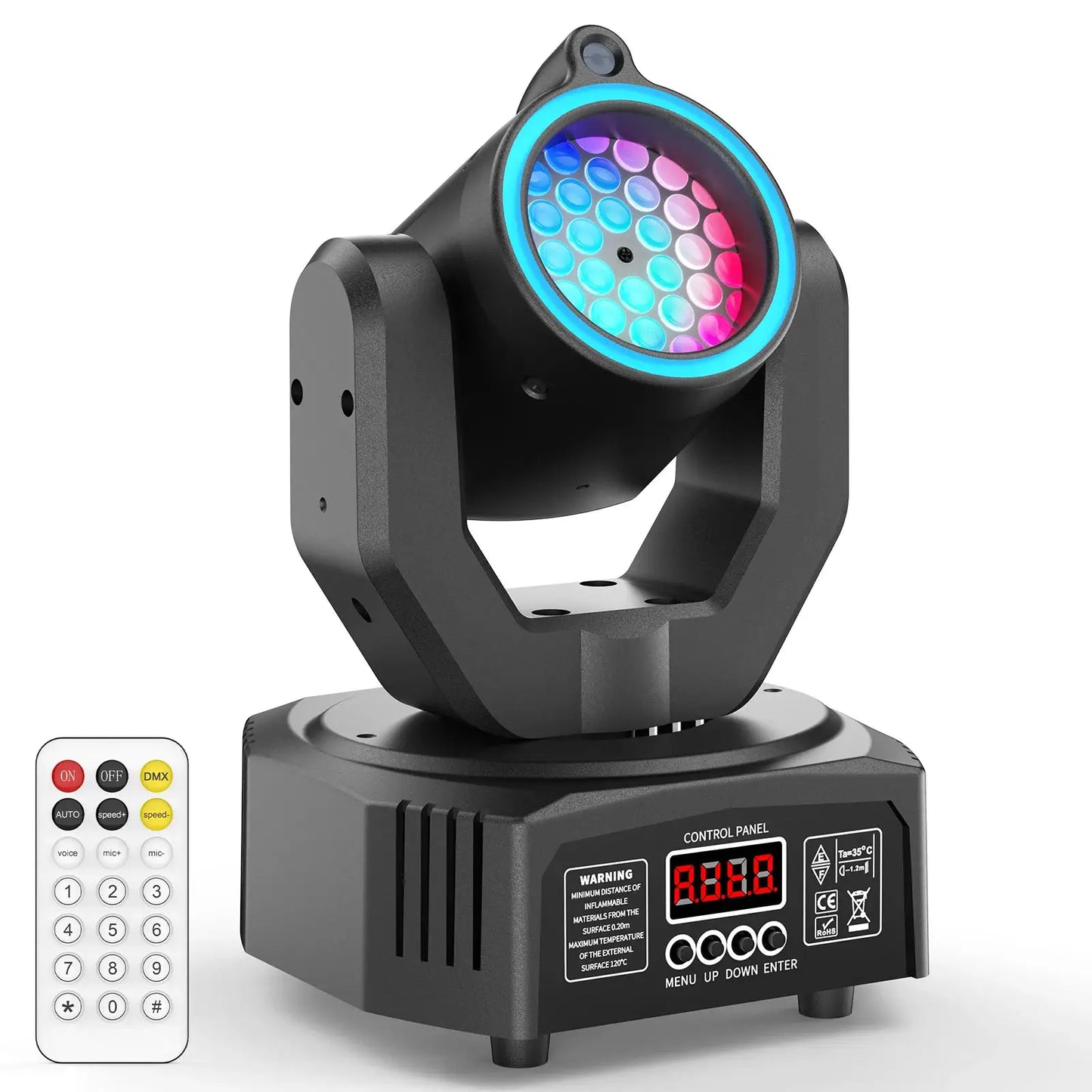 U'King Mini 30W Beam Pattern Moving Head Light RGB DMX Sound Activated Strobe Effect Stage Light for DJ Disco Party Christmas by Beastly Survival Outlet