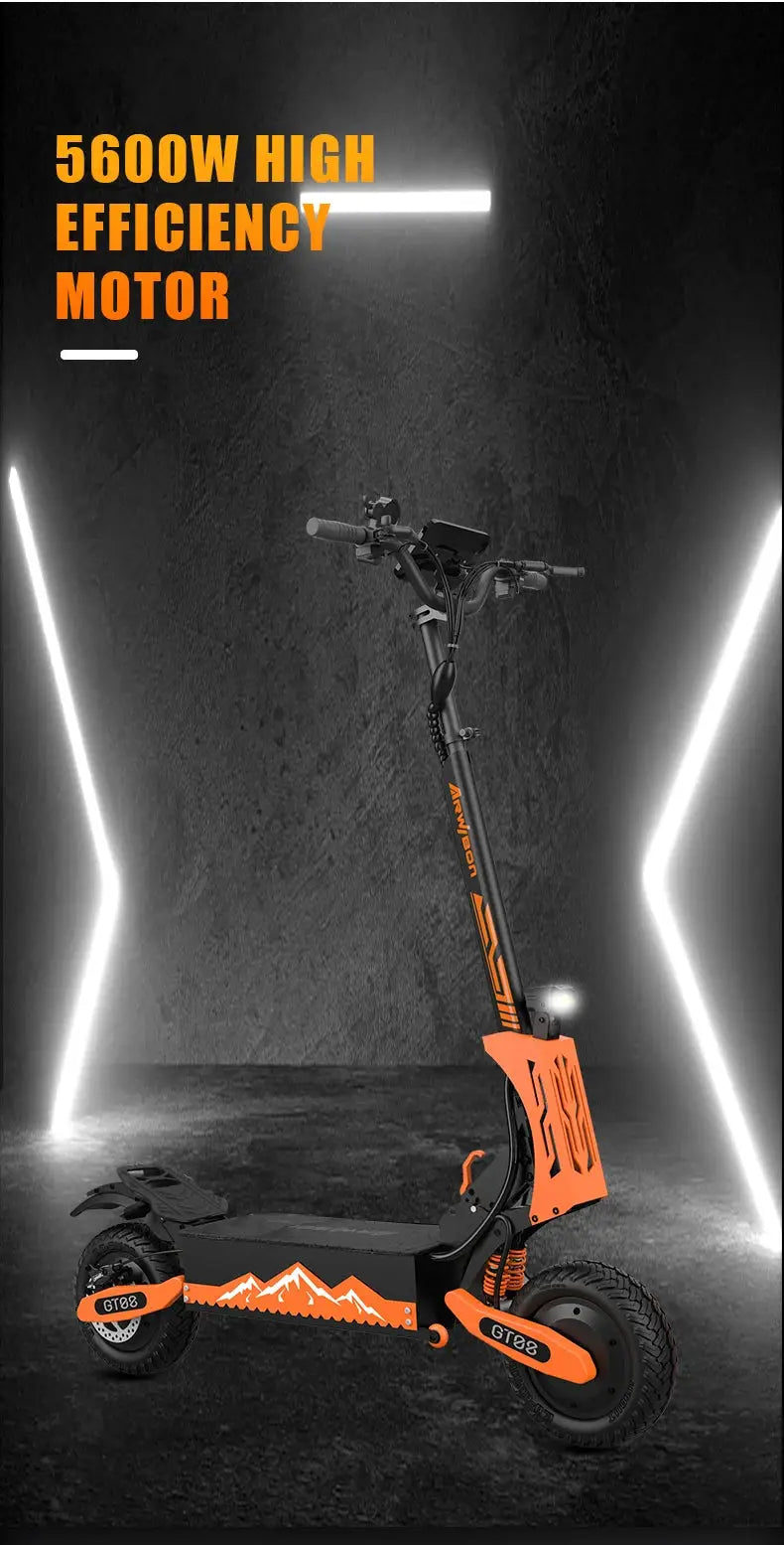 Arwibon 5600W Adult Electric Scooter Dual Motor Top Speed 46MPH,60V27AH, 11-inch Off-Road Tires Sport Folding eScooter by Beastly Survival Outlet