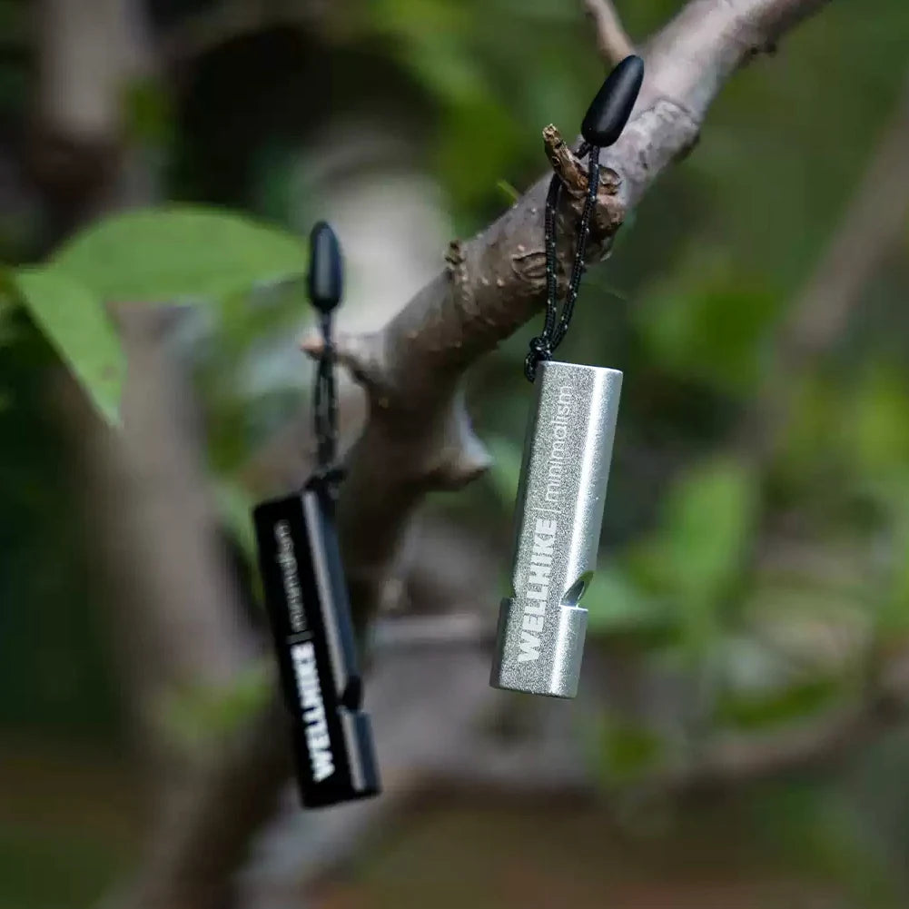Double Tubes EDC Mini Whistle 120dB Outdoor Survival SOS