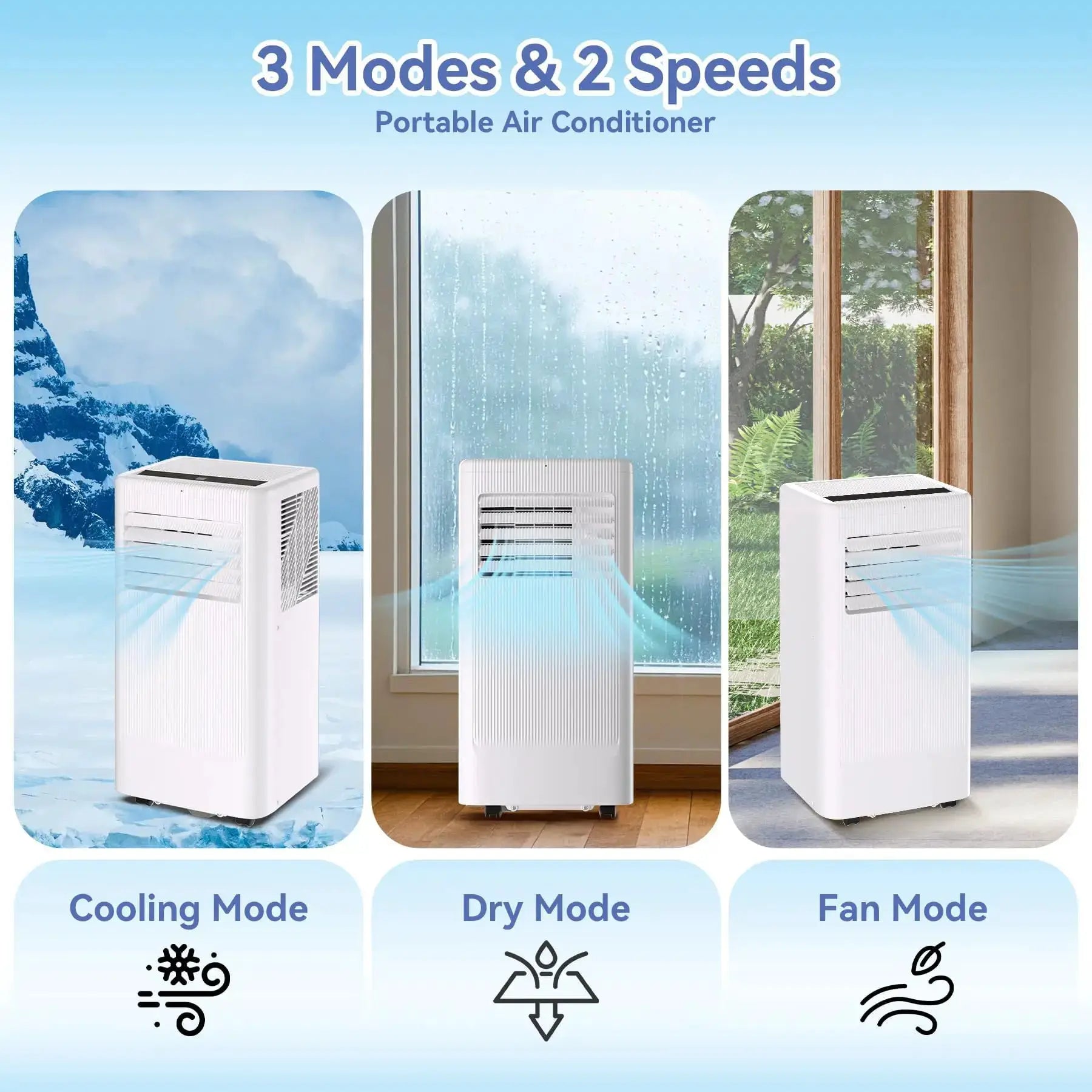 10000 BTU Portable Air Conditioner, 3-In-1 Standing AC Unit With Remote Control and Window Kit, Quiet Room Air Conditioner With Dehumidifier, for Home Office Dorms, Up to 560 Sq. Ft. White by Beastly Survival Outlet
