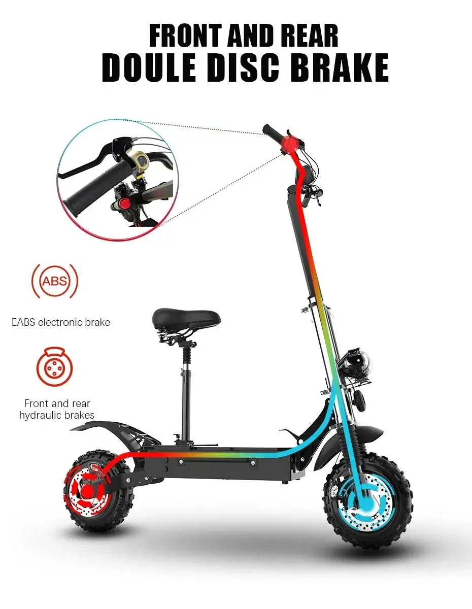 3200W/6000W Dual Motor Electric Scooter for Adults 20AH-26AH Lithium Battery Foldable Electric Scooter with Seat/No Seat by Beastly Survival Outlet