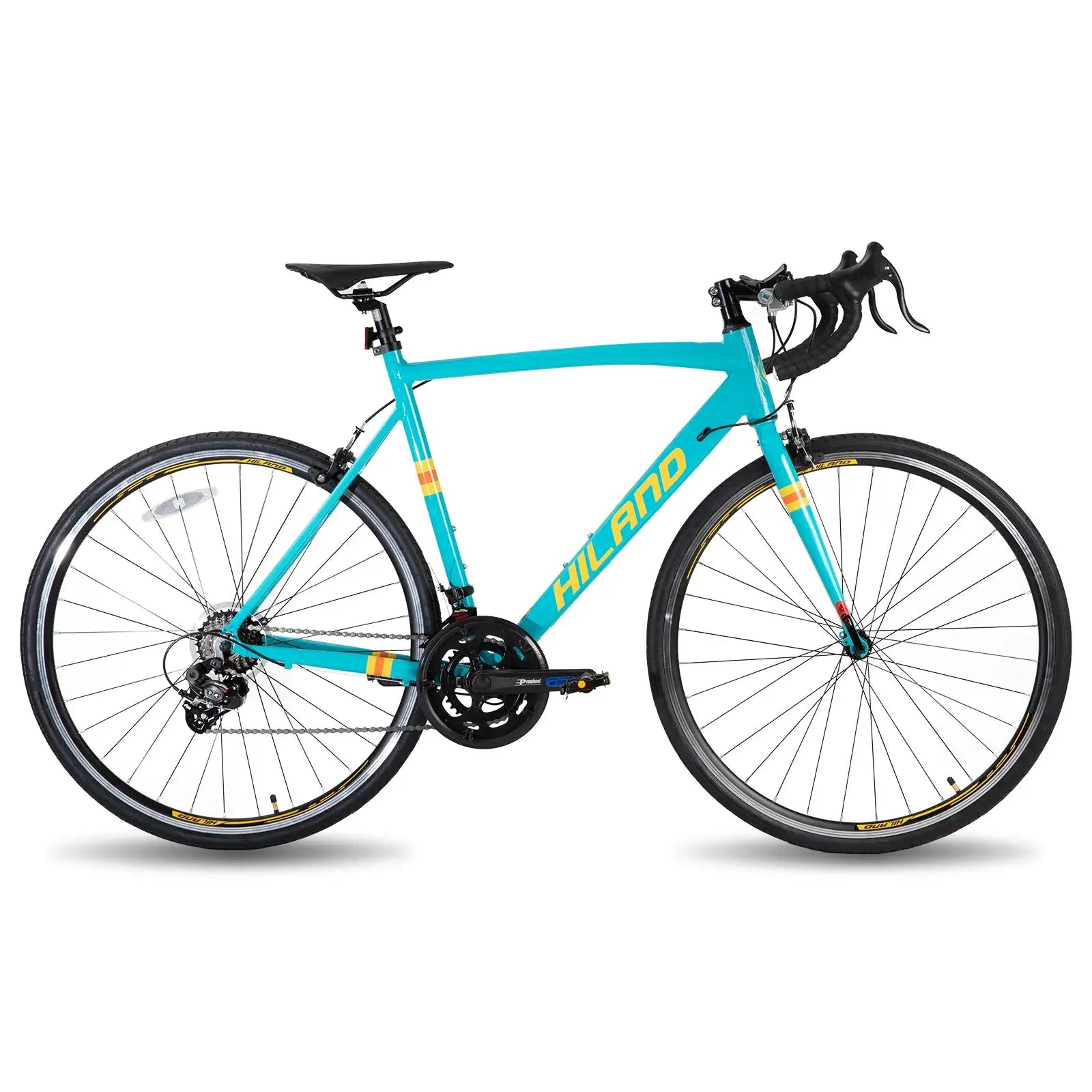 Hiland Aluminum Road Bike,Shimano 14 Speeds, 53/57cm Frame, Racing Bike for Men Mens Racing Bike by Beastly Survival Outlet