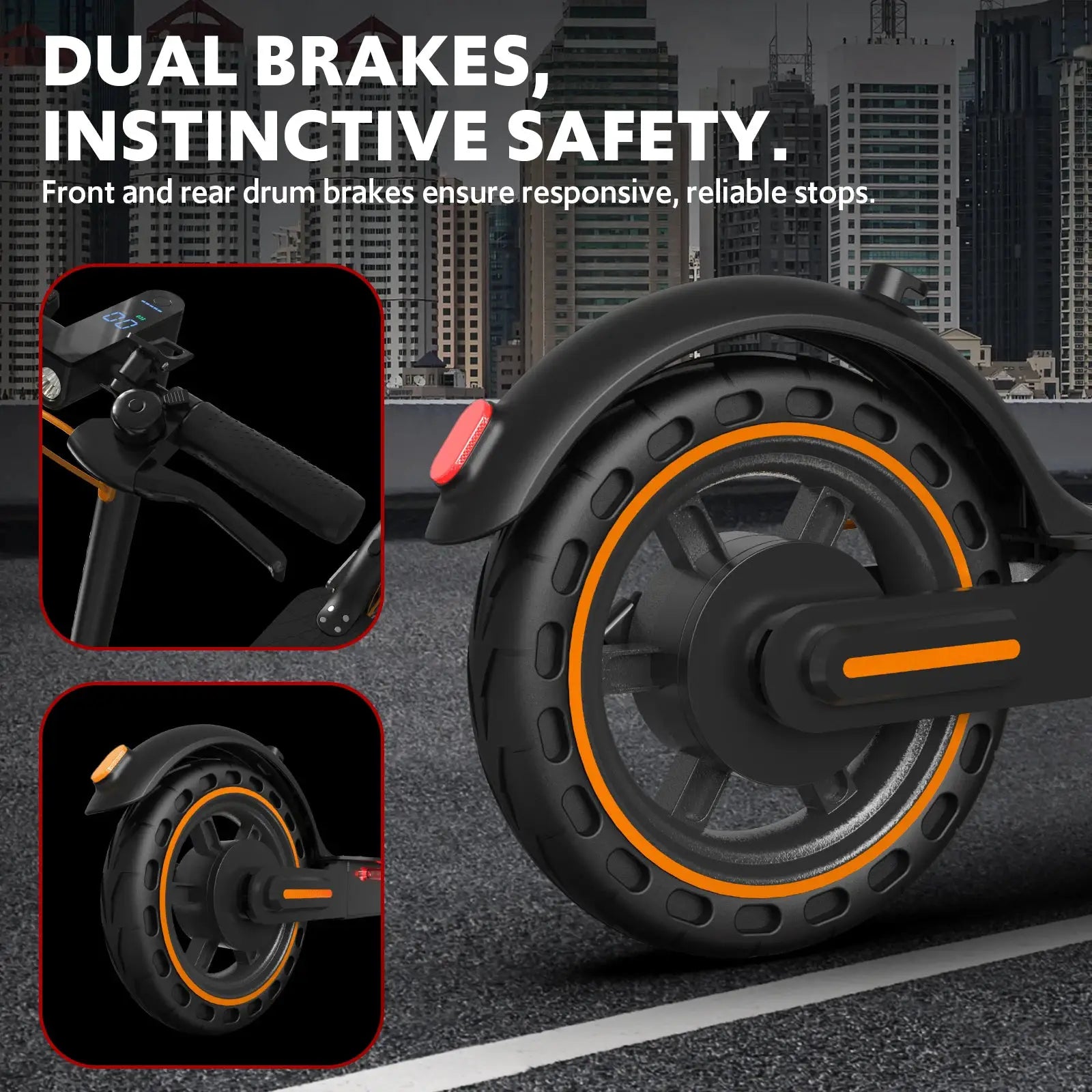 Electric Scooters for Adults,19 MPH 19 Miles Folding E-Scooter Built-in Side Lights, 550W Motor by Beastly Survival Outlet