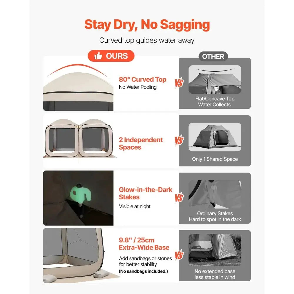 Pop Up Screen House Tent 12x6 Ft Gazebo For Camping Outdoors by Beastly Survival Outlet