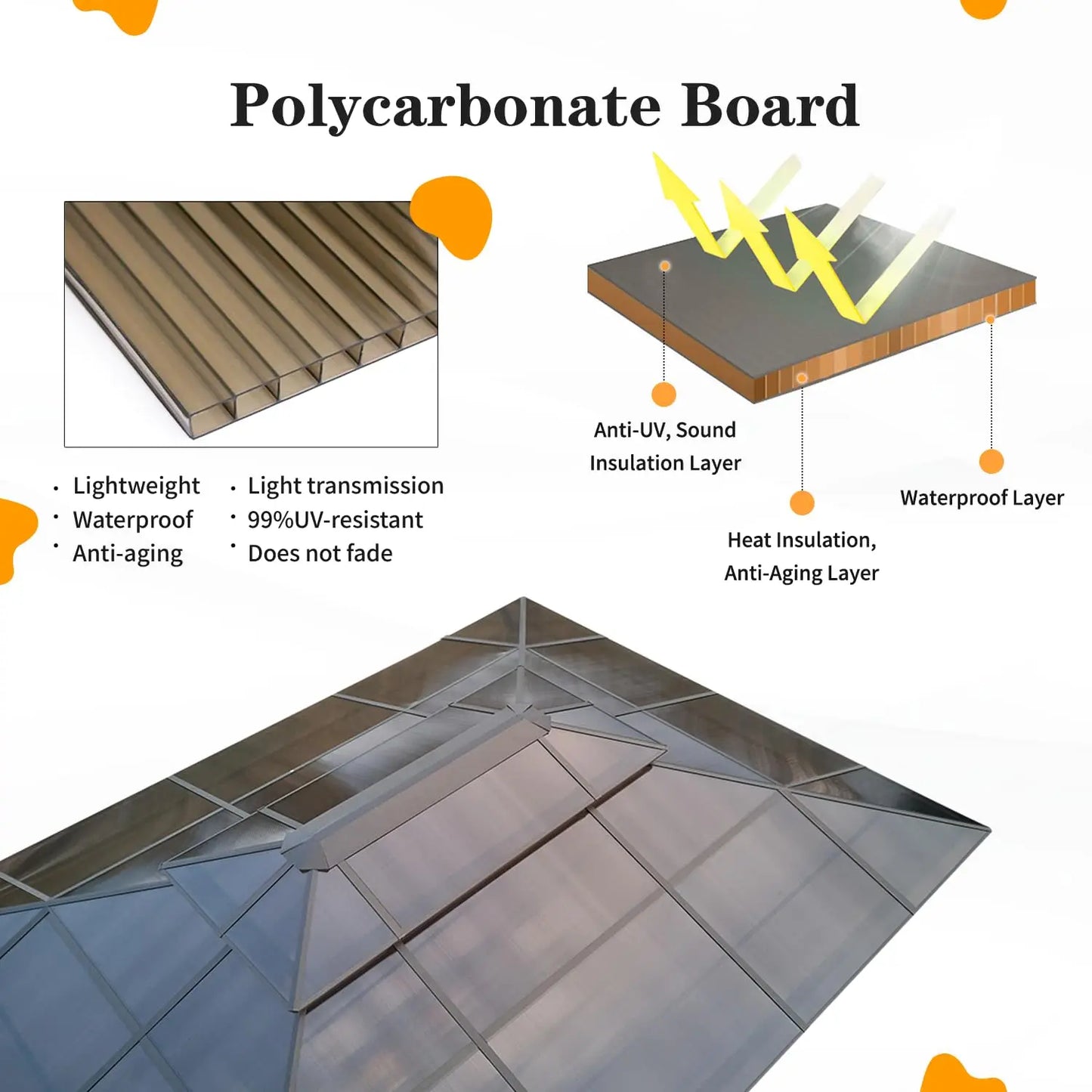 12x16 Hardtop Gazebo With Polycarbonate Roof Plus CurtainsXL