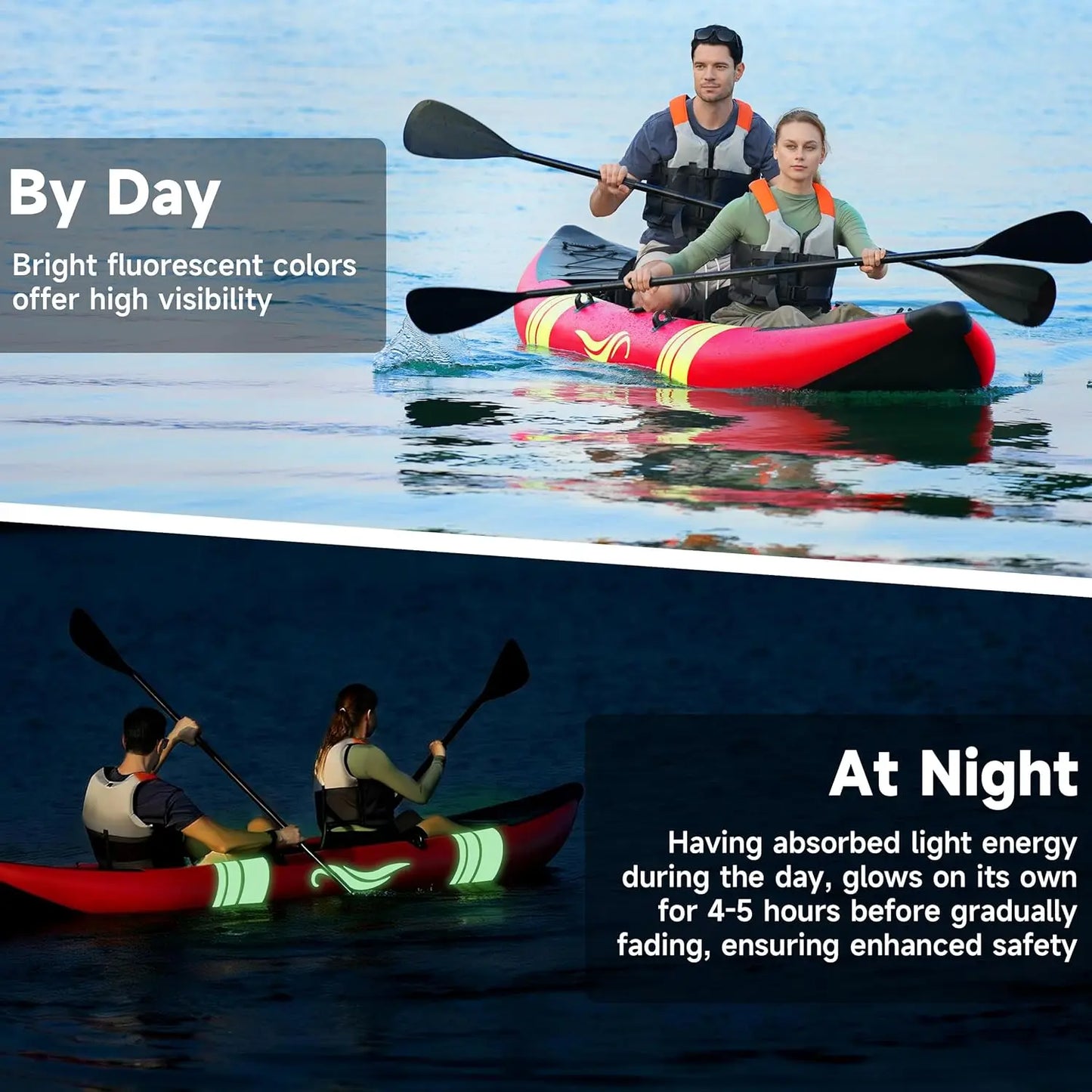 Two Person Inflatable Kayak With Luminous Strips And Pump XL