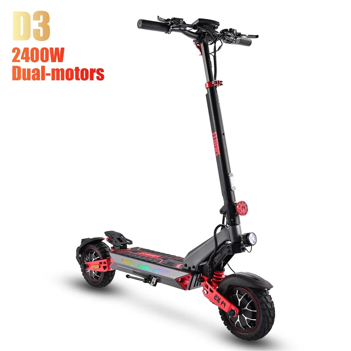 ZWHEEL D3 Dual Motors Electric Scooter 2400W All-wheel Drive Max Speed 39 MPH Max Range 50 Miles 960Wh Battery 1000 Cycles Bluetooth Locking and Unlocking Anti-theft Protection TUYA Smart APP 10''Off-Road Tires Low Noise Perf by Beastly Survival Outlet