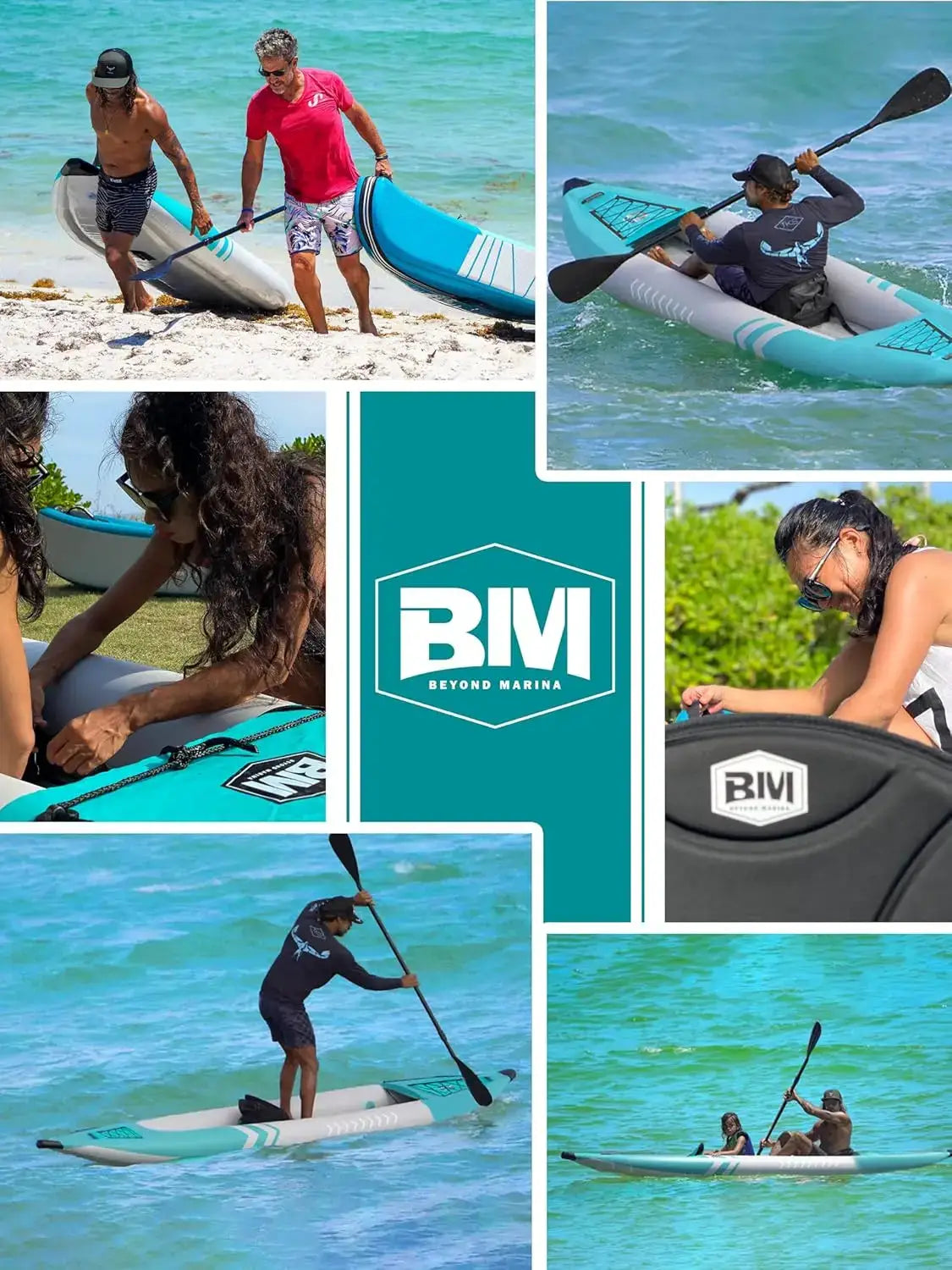 Inflatable Kayak 2 Person Adult - Tandem Kayak with Drop Stitch Floor, Touring Kayak with Aluminum Paddles, Seats,, Customized by Beastly Survival Outlet