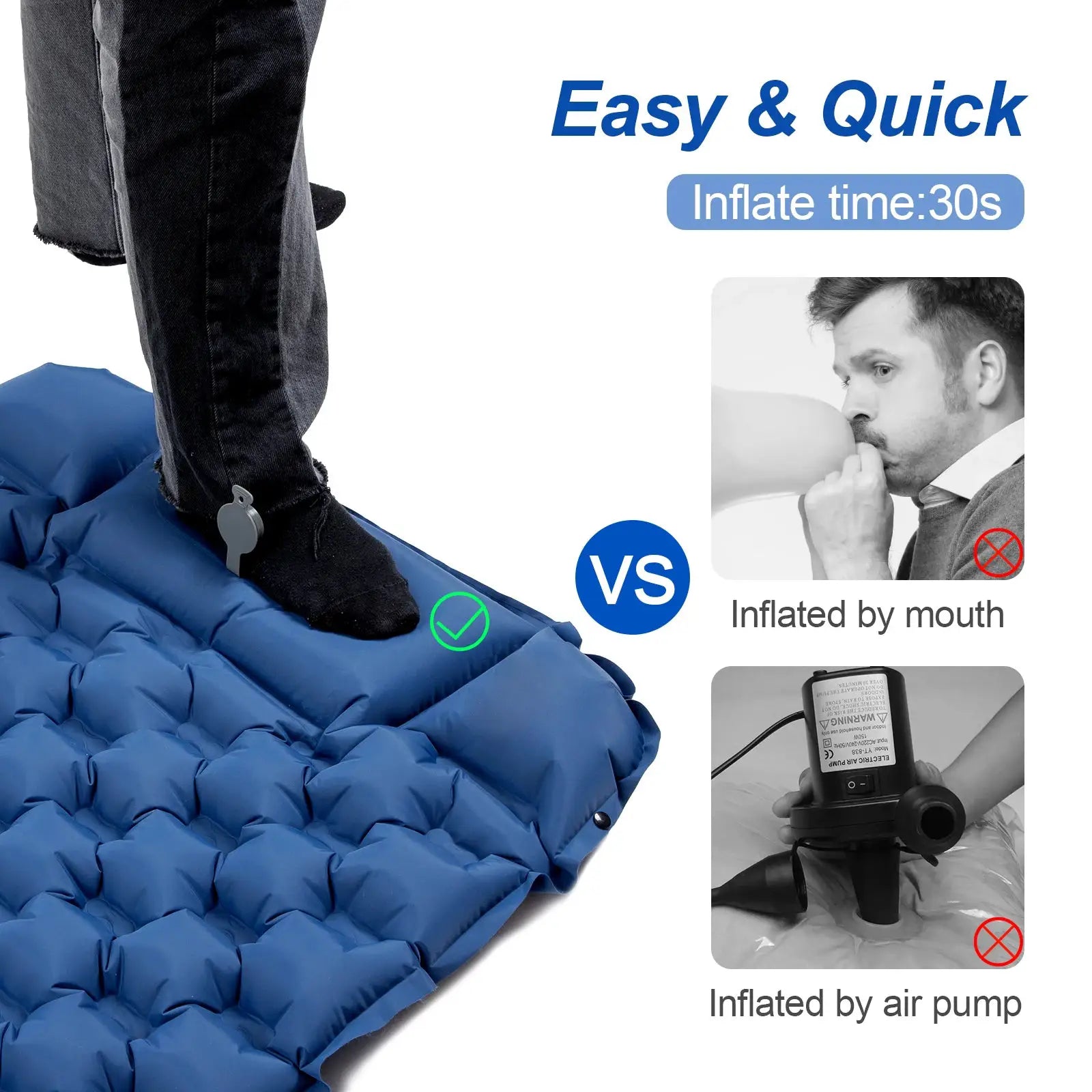 Waterproof Ultralight Inflatable Sleeping Pad With Pillow Pro by Beastly Survival Outlet