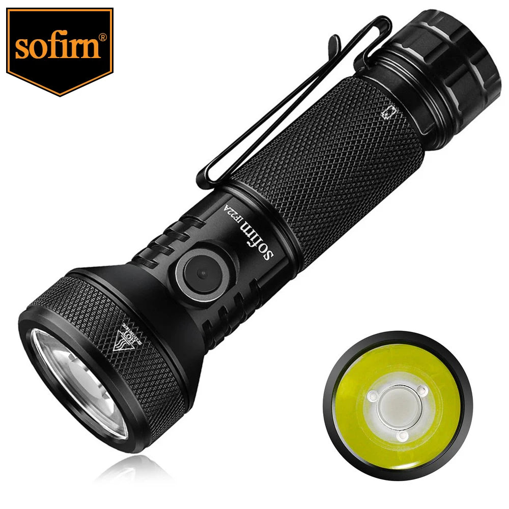 Sofirn IF22A 2100 Lumen 21700 Flashlight SFT40 LED Long Range USB C Rechargeable Throw Torch