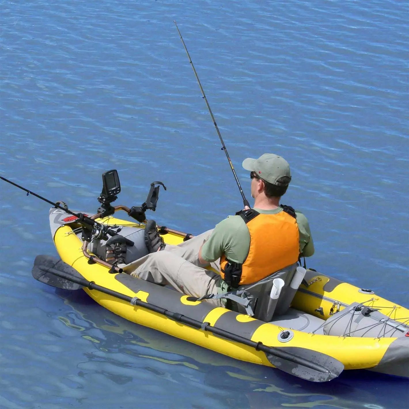 Beastly Angler Inflatable Fishing Kayak With Rod Holders Kit