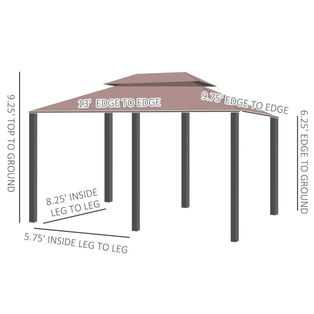10x13 Patio Gazebo With Curtains Vented Roof And Steel Frame by Beastly Survival Outlet