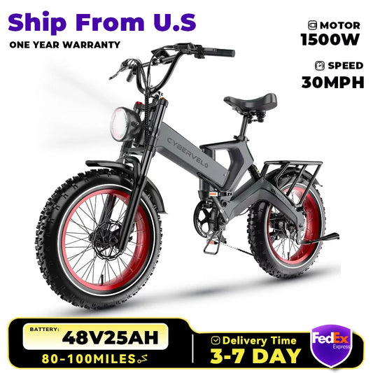 1000W Peak Folding Electric Bikes 35MPH 100 Mile 48V Battery