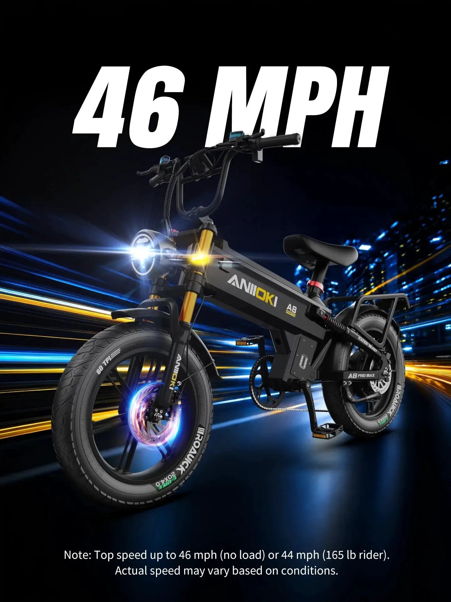 ANIIOKI Ebike A8 Pro Max Ultra eBikes 4000W Motor Electric Bicycle 60V Ebike for Adult Long Range Fat Tires 20"*4" by Beastly Survival Outlet