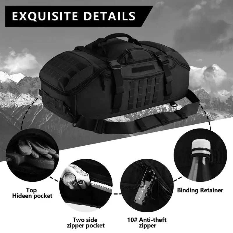 LQARMY 30L 45L 80L Sport Travel Bag Molle Tactical Backpack Gym Fitness Bag Large Duffle Bags for Camping Hunting Fishing by Beastly Survival Outlet