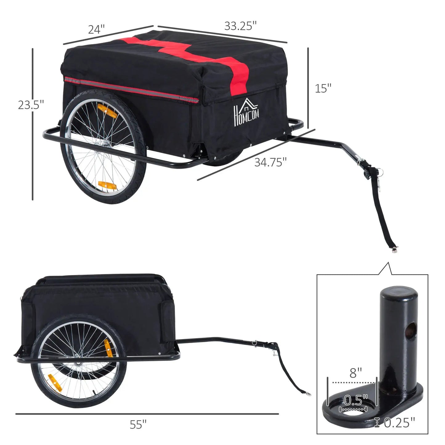 Aosom Elite Two-Wheel Bicycle Large Cargo Wagon Trailer with Folding Storage by Beastly Survival Outlet