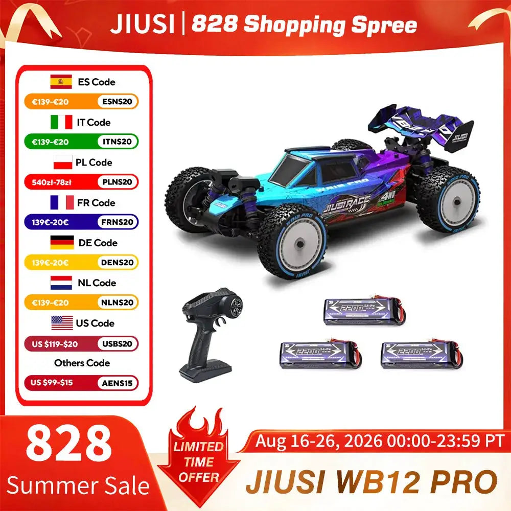 JIUSI WB12 PRO 1/12 Racing Car 4WD High Speed 80KM/H Brushless Remote Control Car Off-road Competitive Drift RC Car Toy Kid Gift by Beastly Survival Outlet