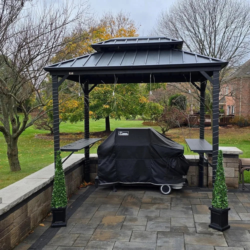 Six By Eight Foot Hardtop Grill Gazebo For Patio Shelter Pro