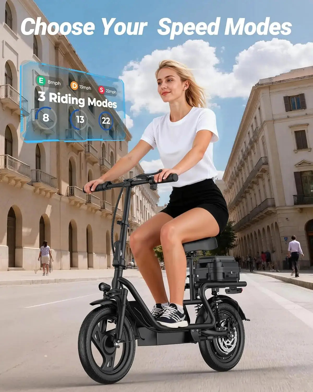 AOVORPO Electric Scooter for Adults,14" Tires, Up to 22Mph, 500W Motor, 28 Miles Max Range, Folding E-Bike with Dual Suspension by Beastly Survival Outlet