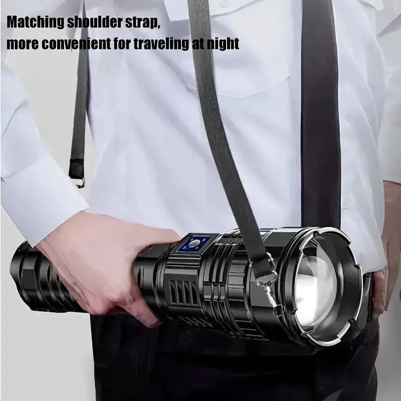 10000W Built-in Battery Flash Light Emergency Spotlights 9km 990000000LM Most Powerful Led Flashlights Tactical Torch 25000mah by Beastly Survival Outlet