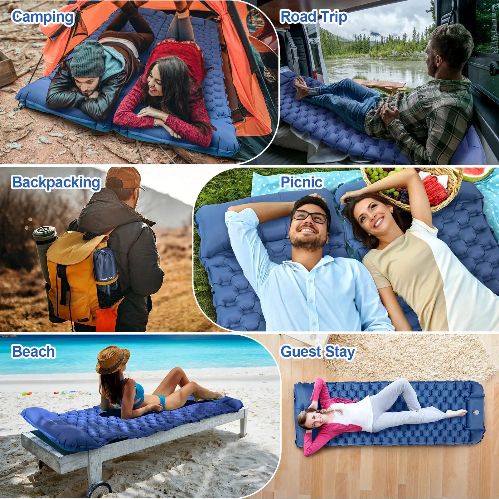 Waterproof Ultralight Inflatable Sleeping Pad With Pillow Pro by Beastly Survival Outlet