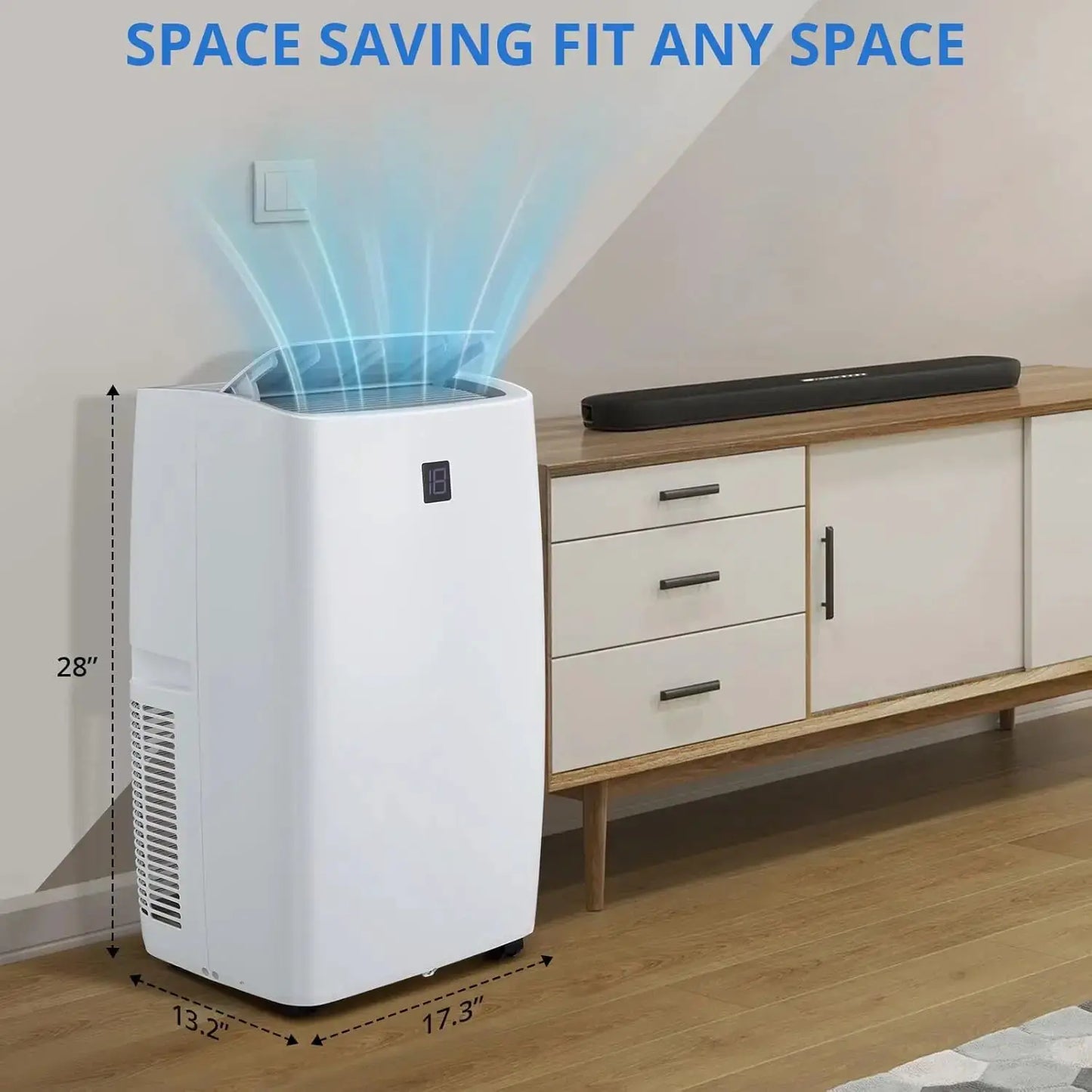 14000 BTU Portable Air Conditioners, Cooling, Fan & Dry 3 Modes,Portable AC Units for Rooms with Installation Kits, 24H Timer by Beastly Survival Outlet