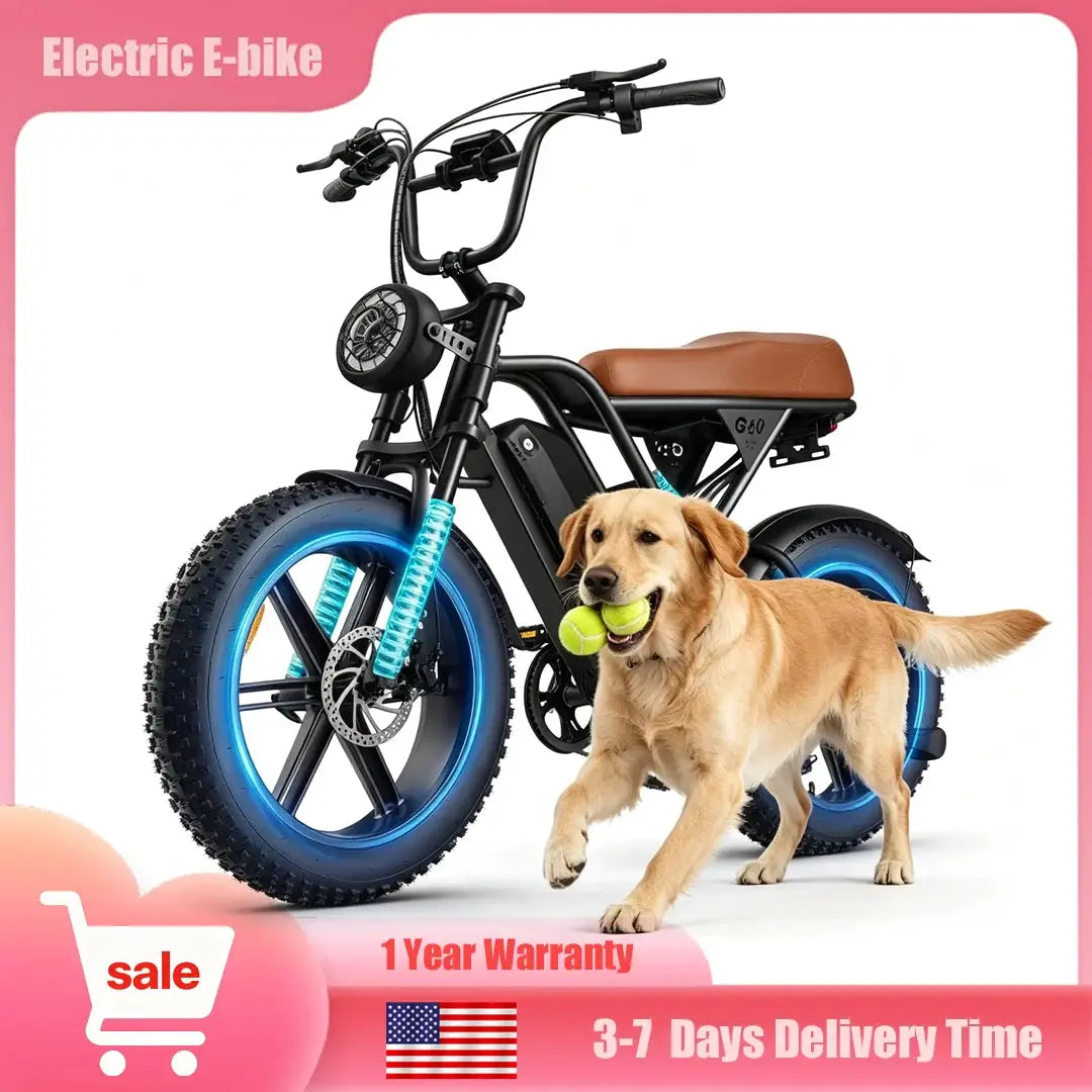 1500W Peak Fat Tire Electric Bike 20"x4.0 Off-Road E-Bike 65 Mile Range Removable Battery Electric Bicycle by Beastly Survival Outlet