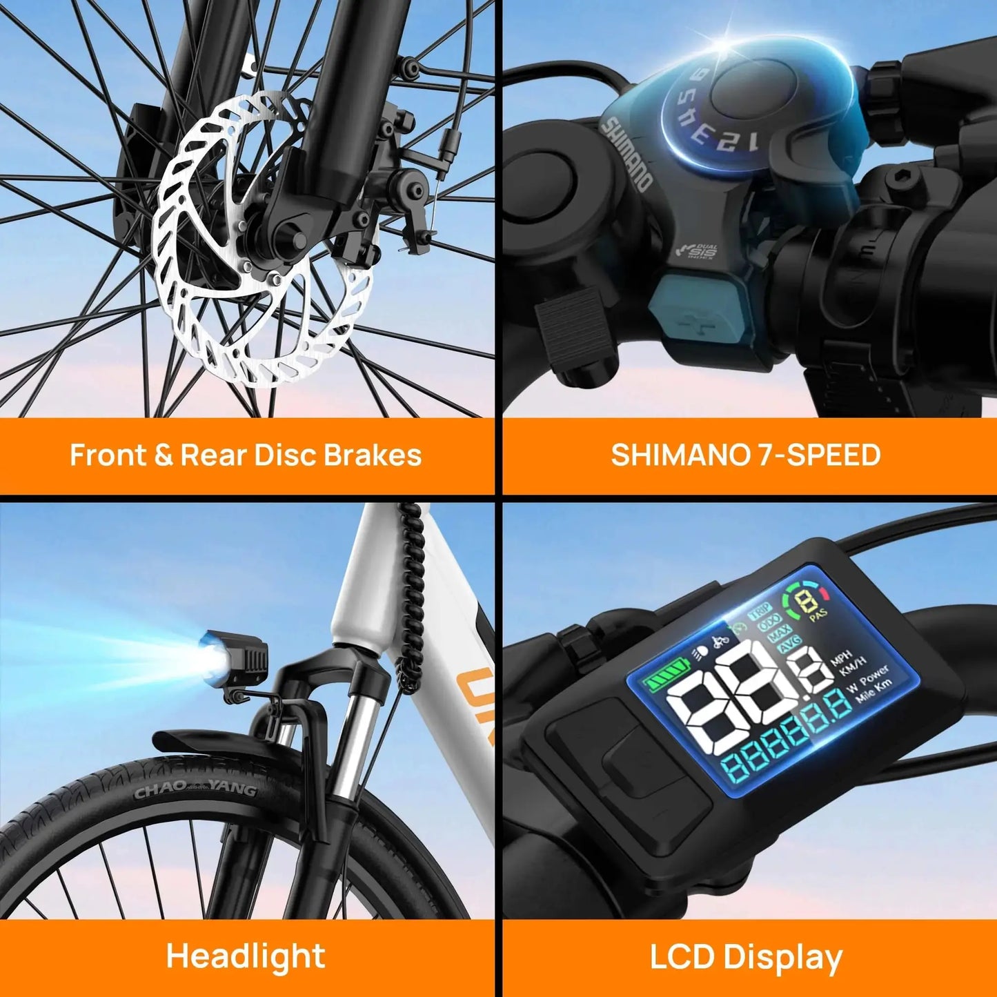 Peak 750W E26 Electric Bike for Adults | 48V 10.4Ah Removable Battery, Top Speed 20MPH, 26''X2" Standard Tire, 7-Speeds by Beastly Survival Outlet