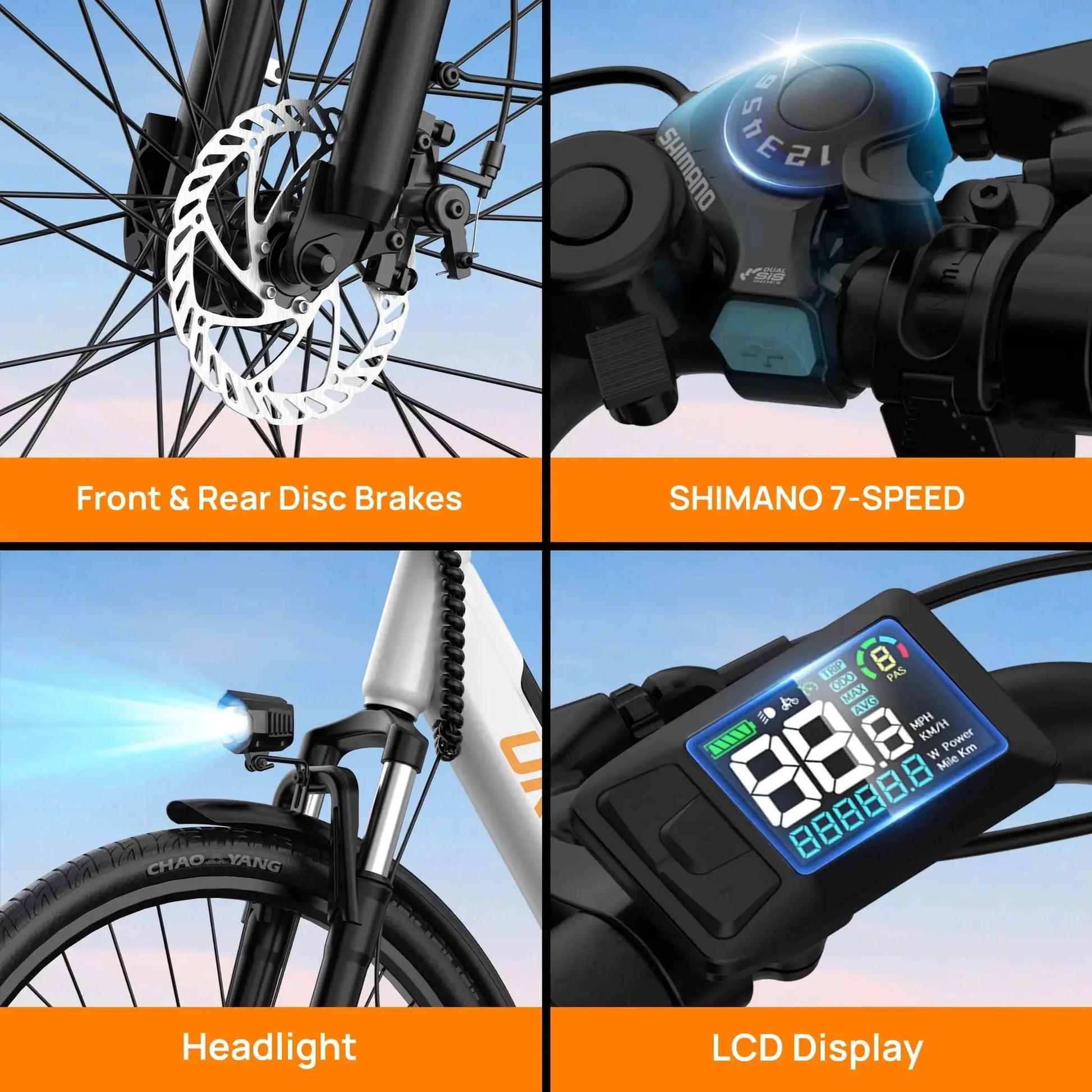 Peak 750W E26 Electric Bike for Adults | 48V 10.4Ah Removable Battery, Top Speed 20MPH, 26''X2" Standard Tire, 7-Speeds by Beastly Survival Outlet