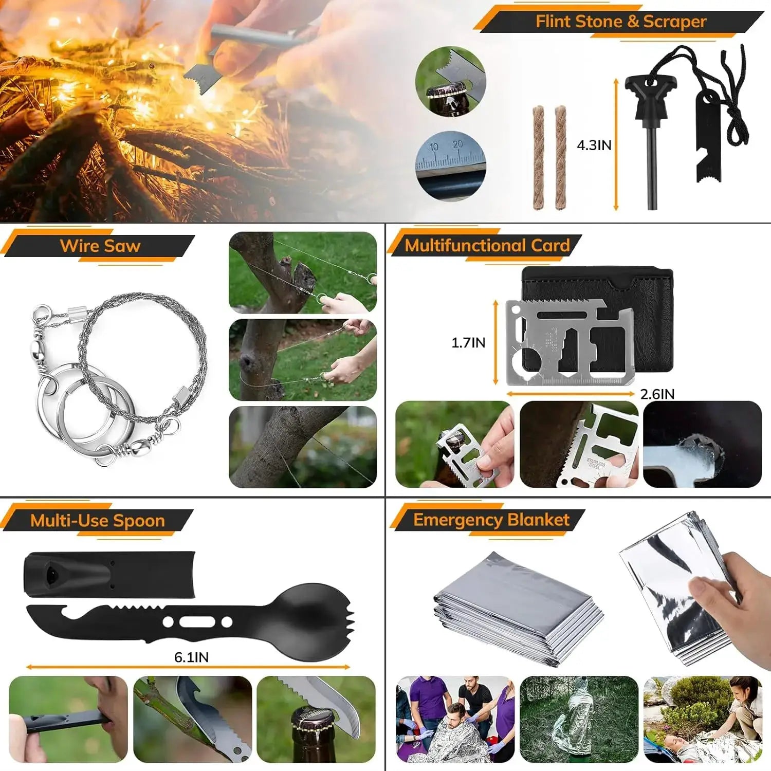 Survival Kit With First Aid And Tactical Gear Outdoors Gears by Beastly Survival Outlet