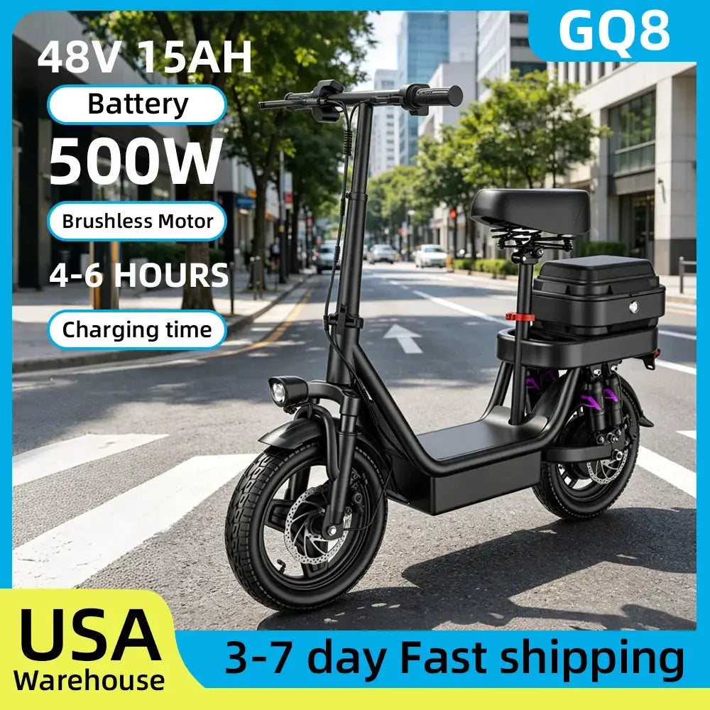 UPlee GQ8 Electric Bike For Adults, Folding Electric Bike, 500W Peak Motor, Scooter EBike With 14" Tire 48V 15AH Battery by Beastly Survival Outlet