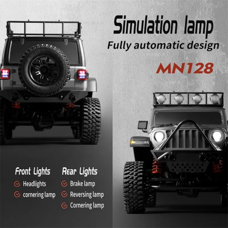 MN128 Twelfth Scale RC Crawler With LED Light 2.4G Vehicle