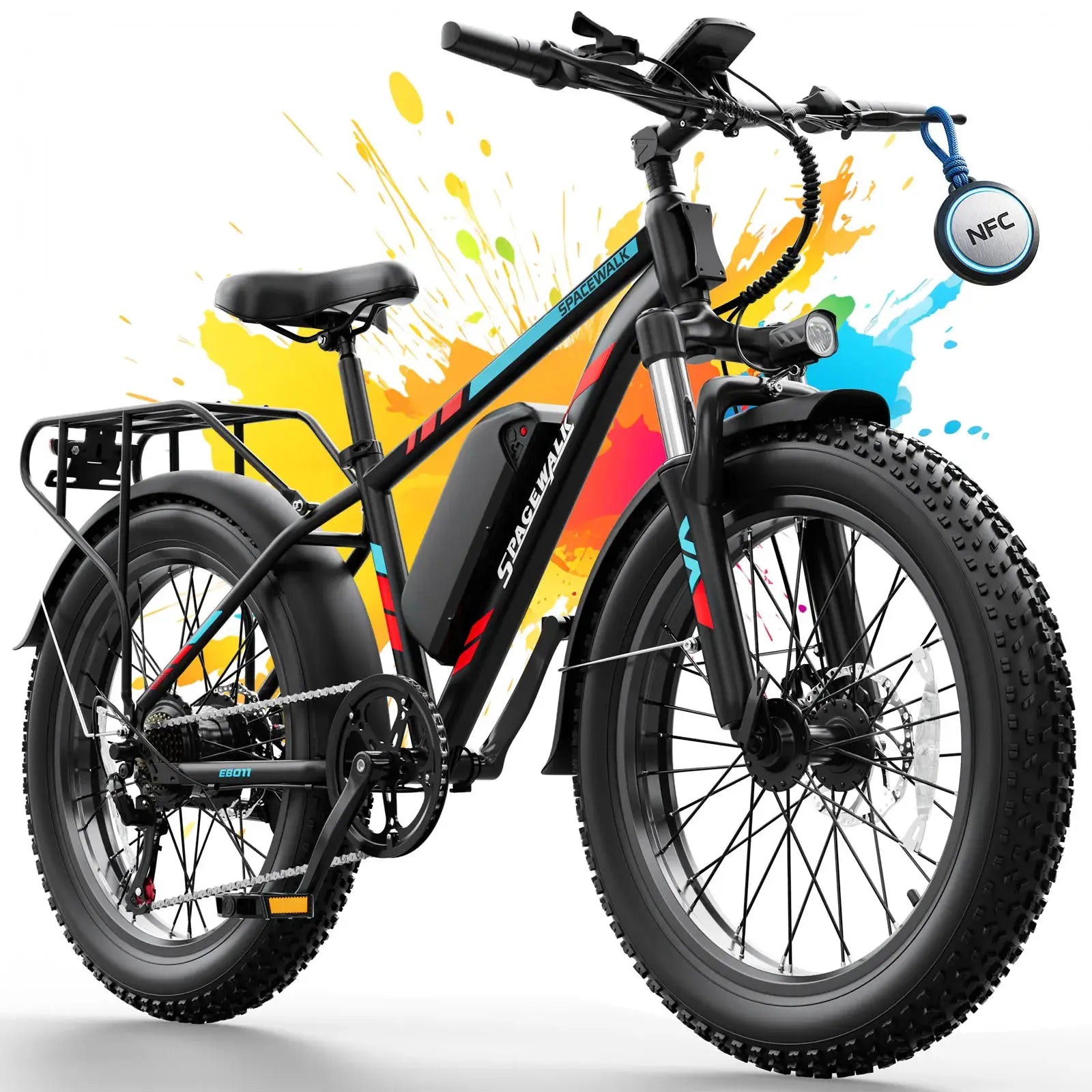 Spacewalk 1500W Peak Electric Bike for Adults, 48V 15Ah Removable Battery Fat Tire Ebike, 28MPH High Speed Long Range 60 Miles Electric Bicycle, 26×4.0 All Terrain Mountain E Bike with LCD Display & 7 Speed Gear by Beastly Survival Outlet