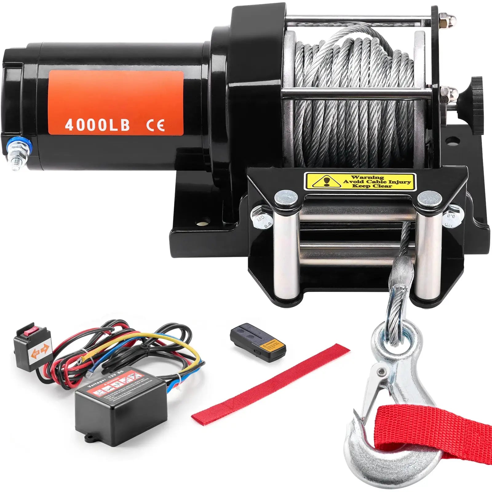 SucceBuy 4000lbs Electric Winch with 39ft 7 Strands Steel Cable Wireless & Wired Remote Control ATV/UTV Winch for Truck Towing by Beastly Survival Outlet