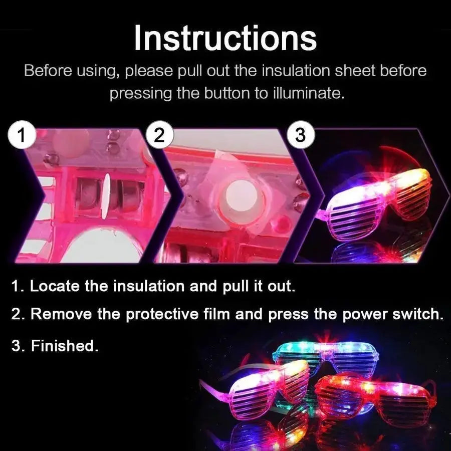 LED Light Up Glasses Bulk Party Supplies 100 Pack For Events by Beastly Survival Outlet