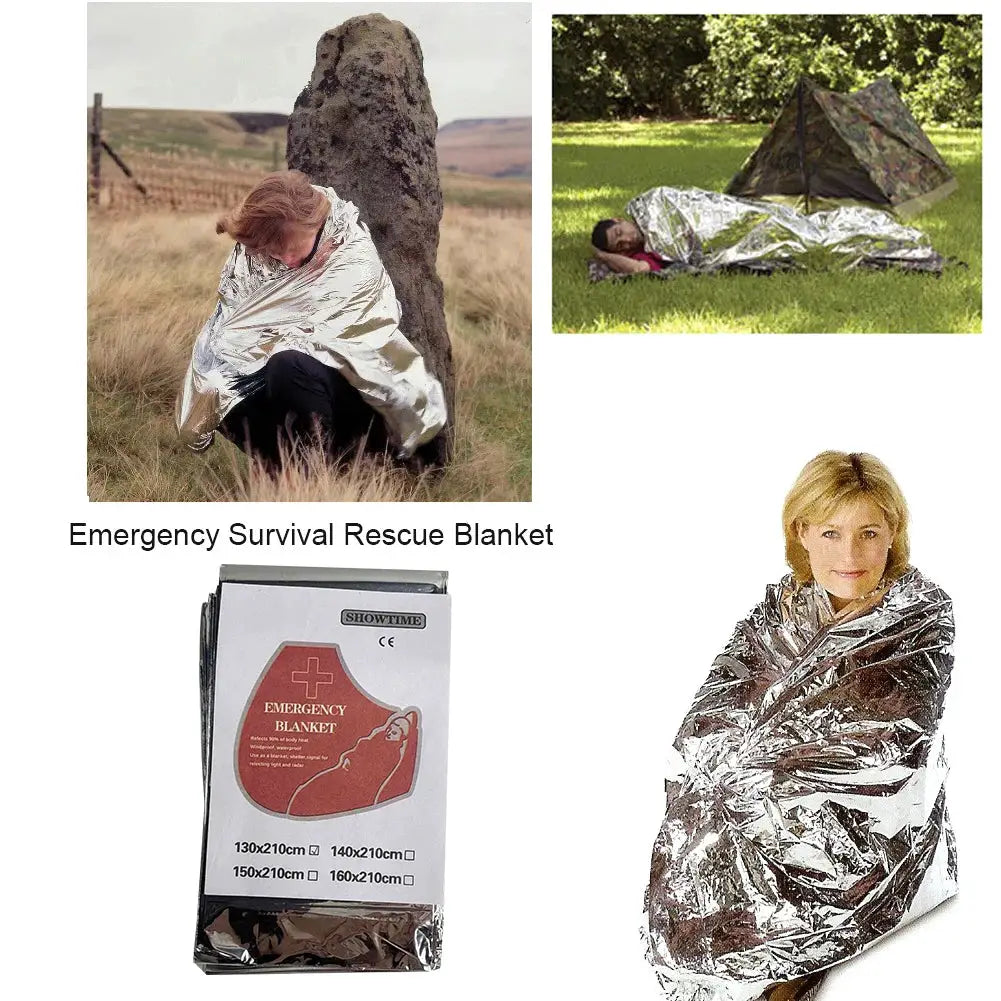 Gigantic 130x210cm Space Blanket Mylar Thermal For Emergency by Beastly Survival Outlet