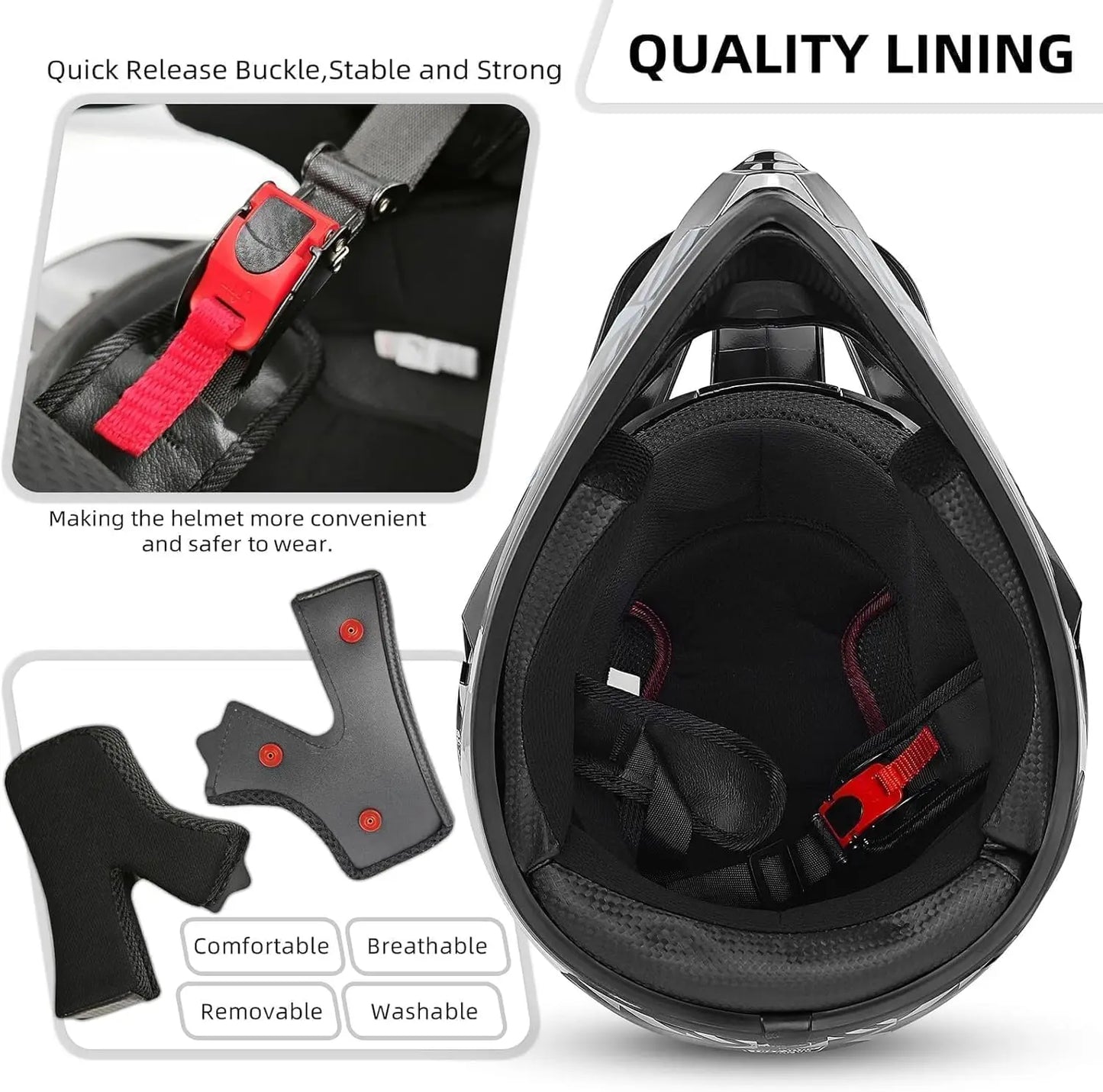 DOT Full Face Motocross Helmet with Gloves Goggles and Mask Set