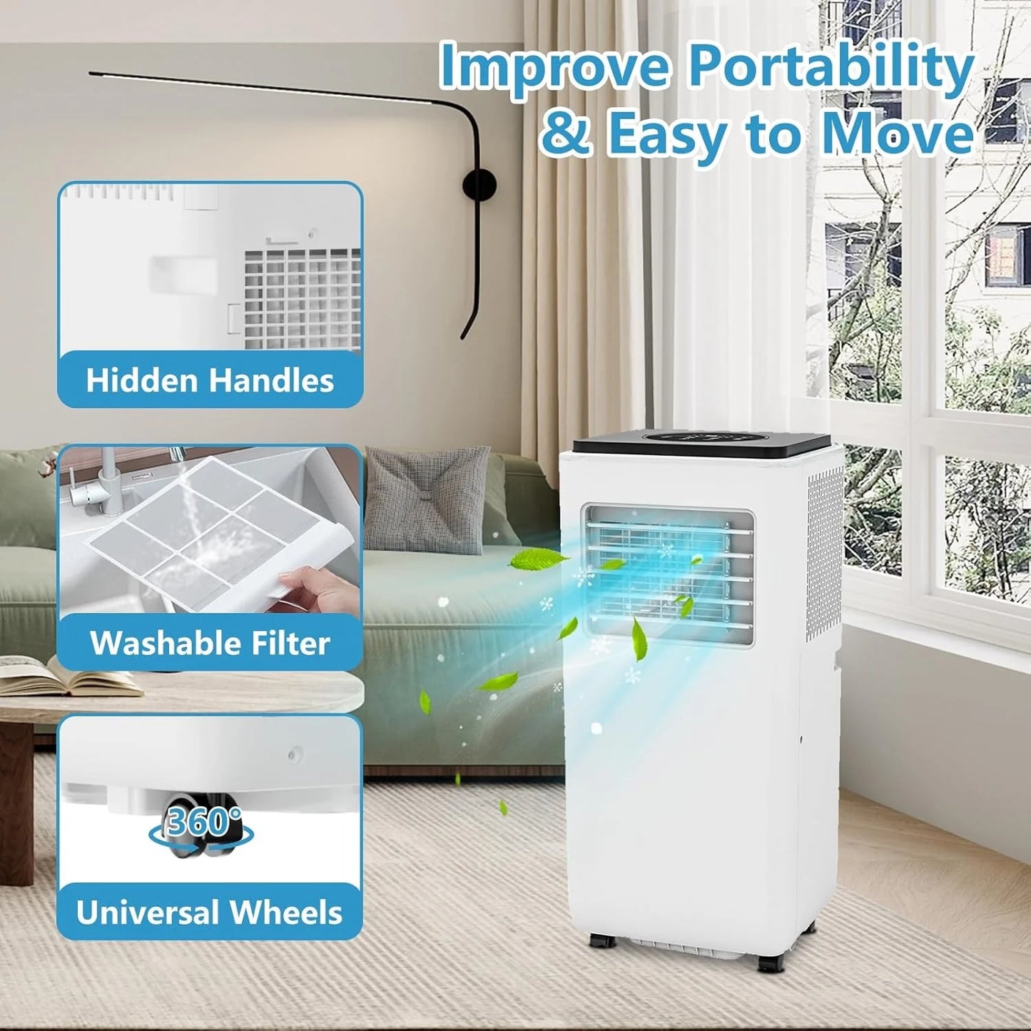 8000 BTU Compact Air Conditioner 3 In 1 Cooling Dehumidifier by Beastly Survival Outlet