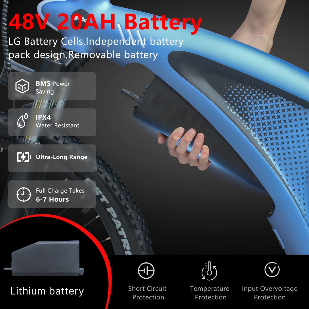 HX Q5 2000W Electric Mountain Ebike 27.5 Inch Off Road